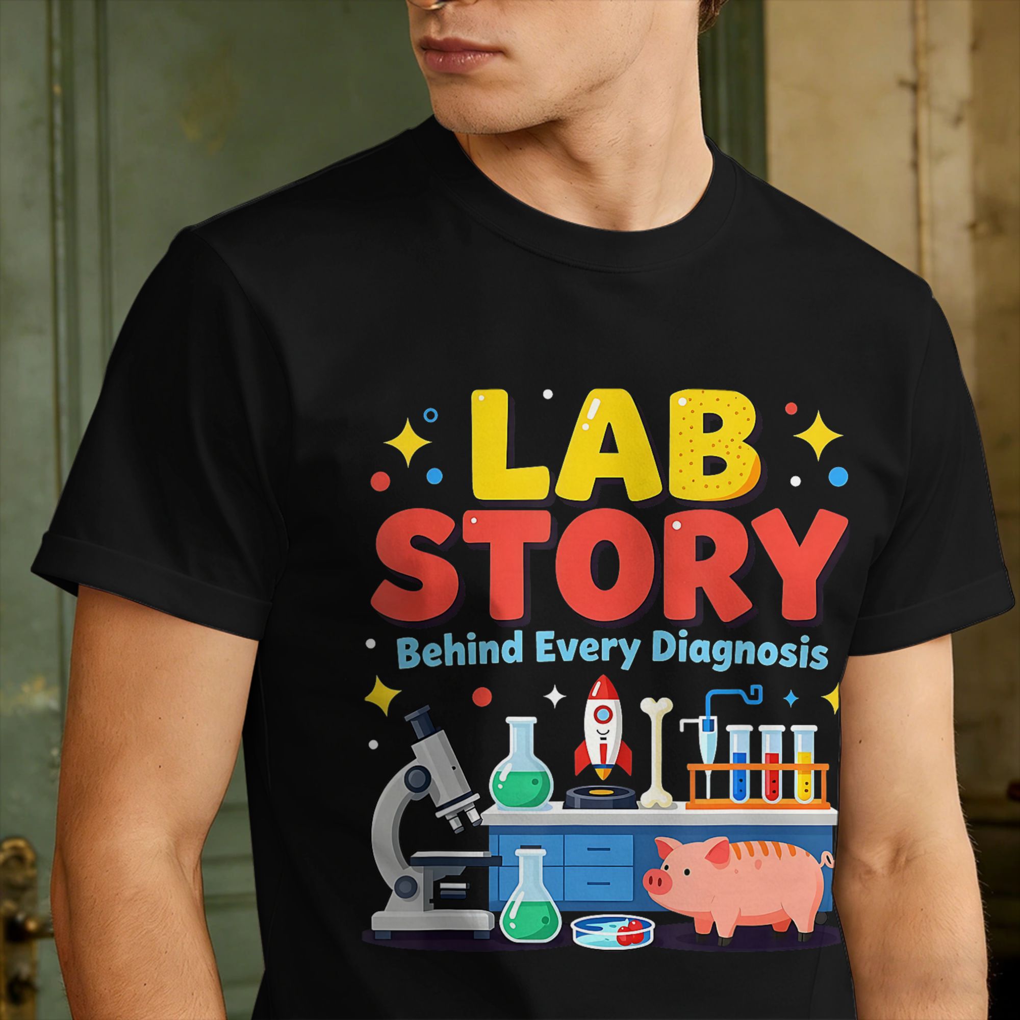 남성용 의료 실험실 기술자 팀 랩 스토리 위크 티셔츠  - Medical Lab Week 리뷰 및 가격